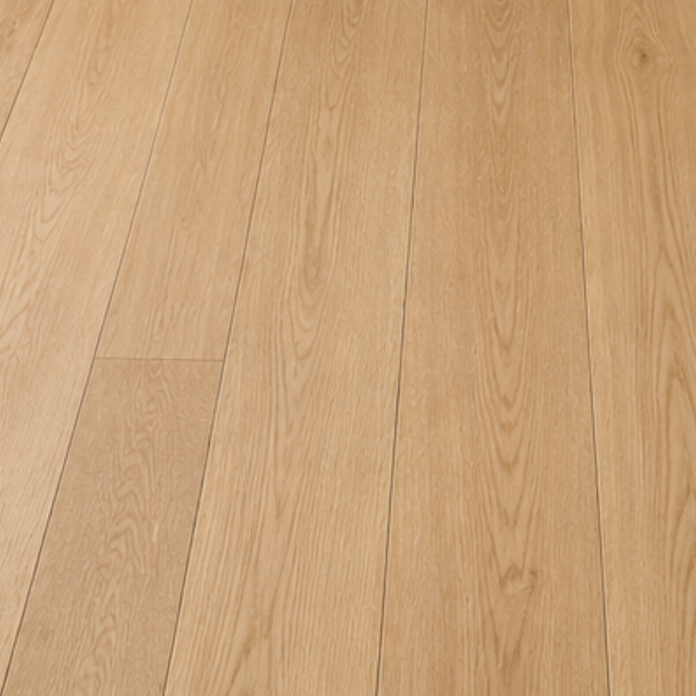 Clean white oak hardwood flooring with minimal grain by Lavish Interiors and More